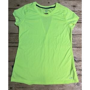 Champion Duo Dry Womens Size S Neon Yellow Activewear Shortsleeve Shirt NWOT